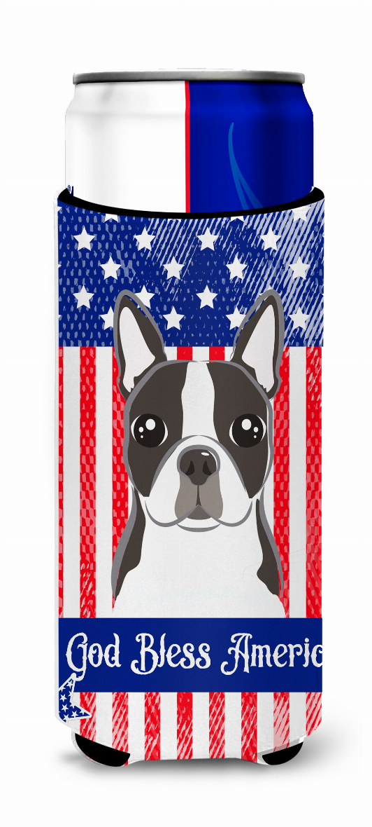 American Flag and Dog Ultra Hugger for slim cans