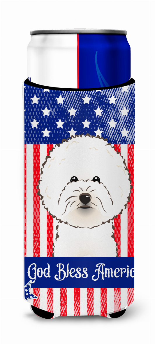 American Flag and Dog Ultra Hugger for slim cans