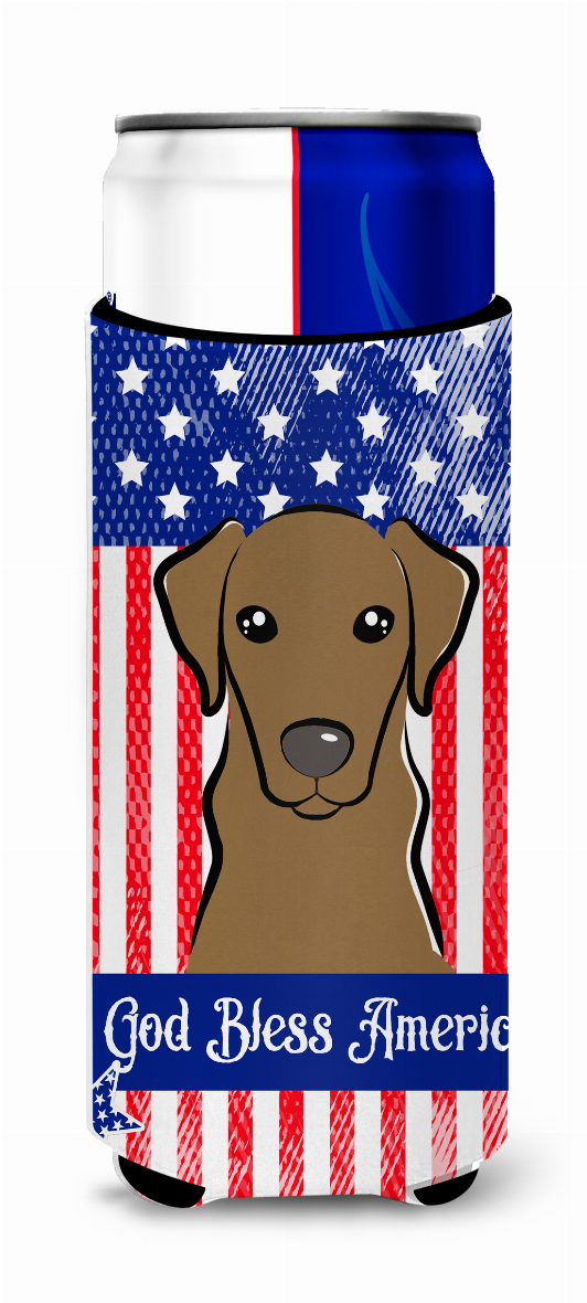 American Flag and Dog Ultra Hugger for slim cans