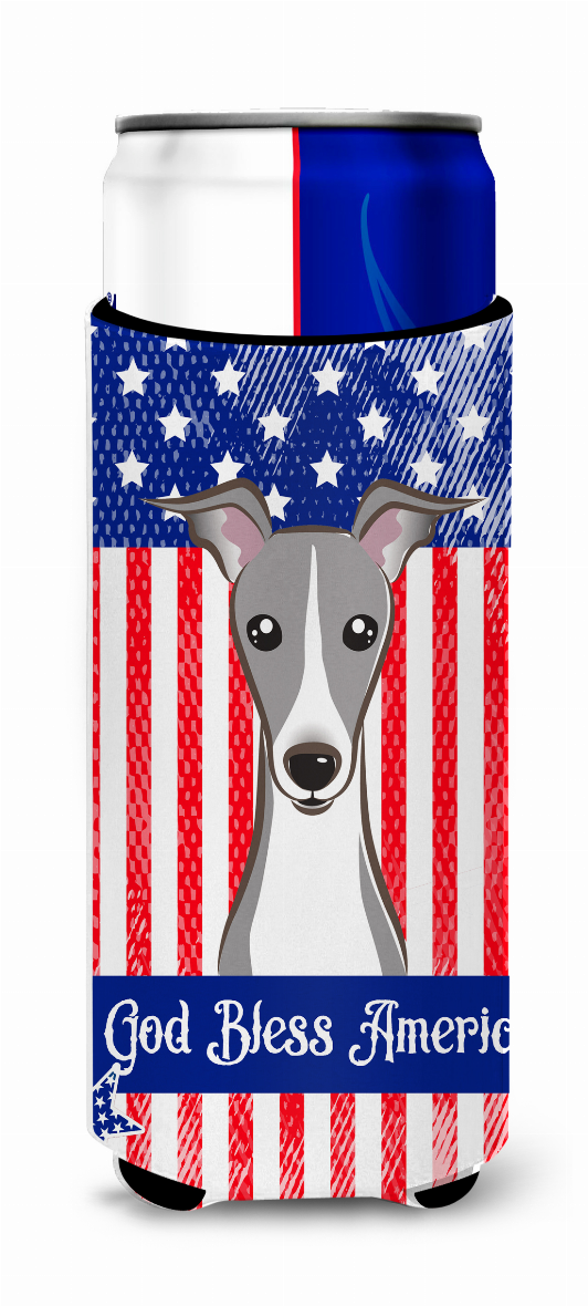 American Flag and Dog Ultra Hugger for slim cans