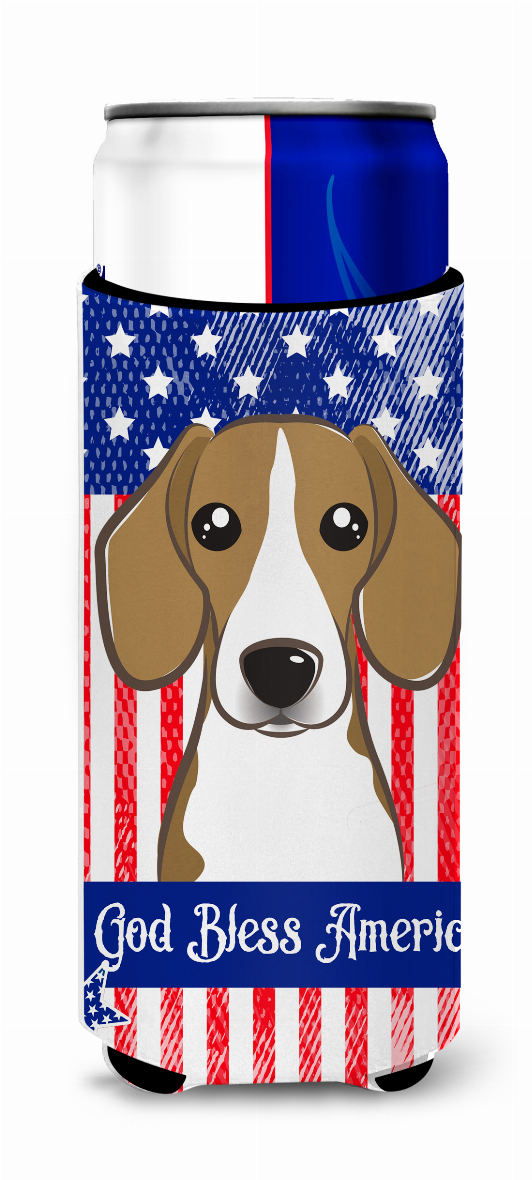 American Flag and Dog Ultra Hugger for slim cans