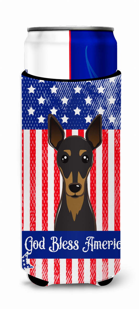 American Flag and Dog Ultra Hugger for slim cans