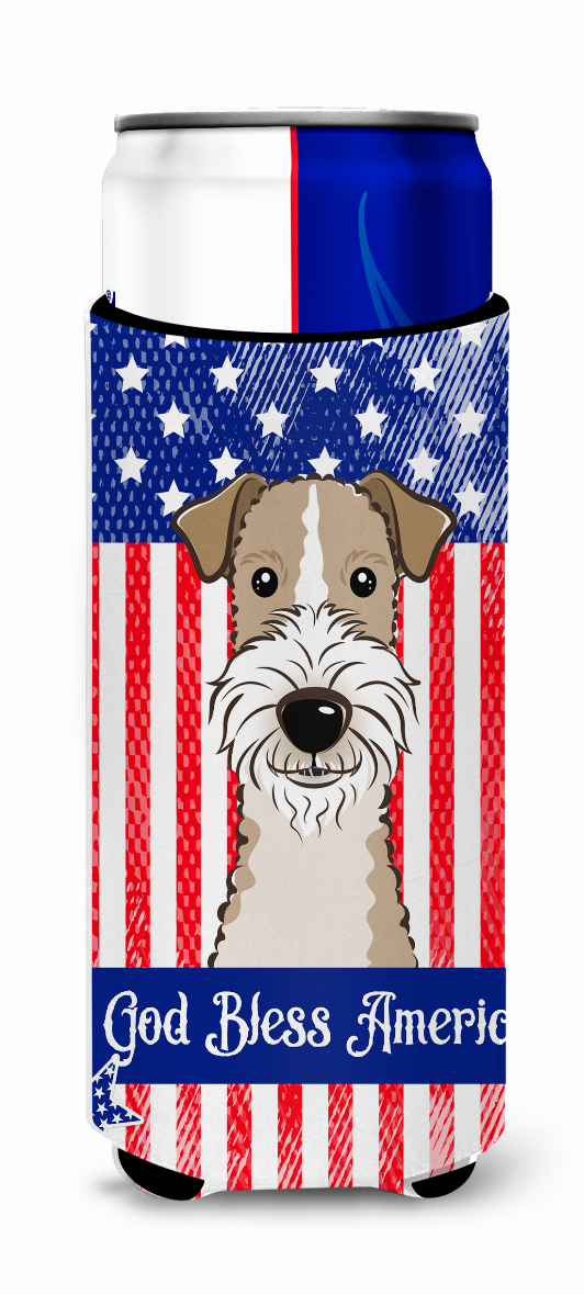 American Flag and Dog Ultra Hugger for slim cans