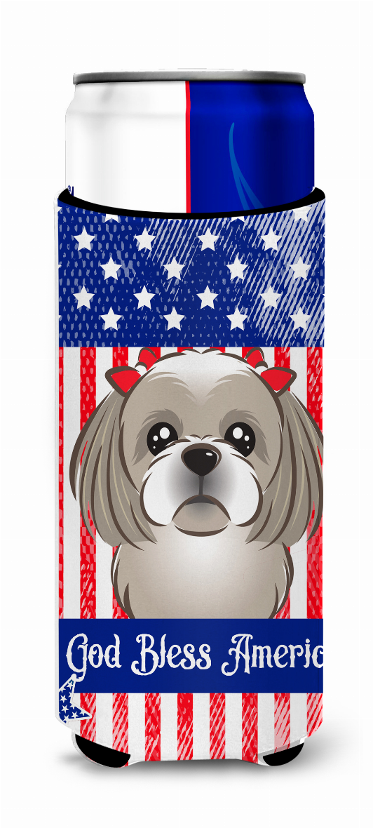 American Flag and Dog Ultra Hugger for slim cans