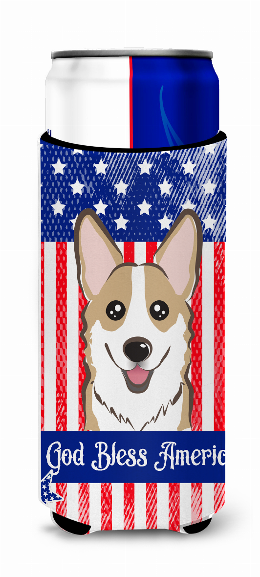 American Flag and Dog Ultra Hugger for slim cans